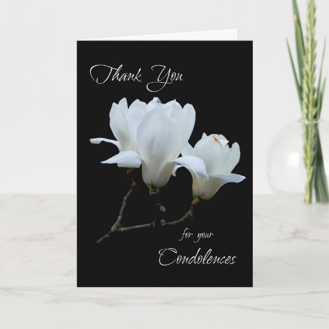 Thank you condolences white magnolias (Front)