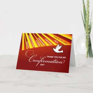 Thank You Confirmation Gift Gold & Red Rays