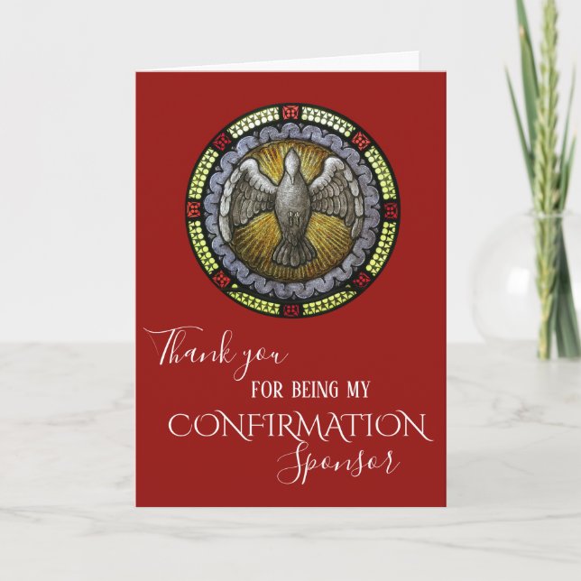 Thank You Confirmation Sponsor Stained Glass Dove (Front)