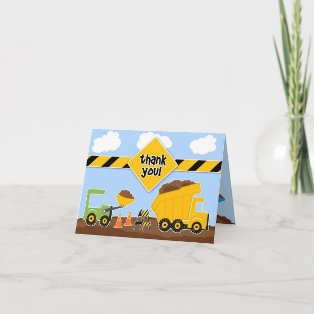 Thank You Constructions Trucks Card (Front)