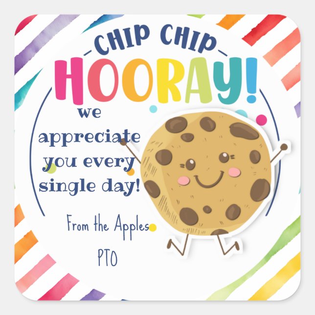  Thank you cookie favor gift you're the best Square Sticker (Front)