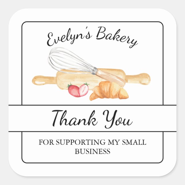 Thank you Cooking and baking business label (Front)