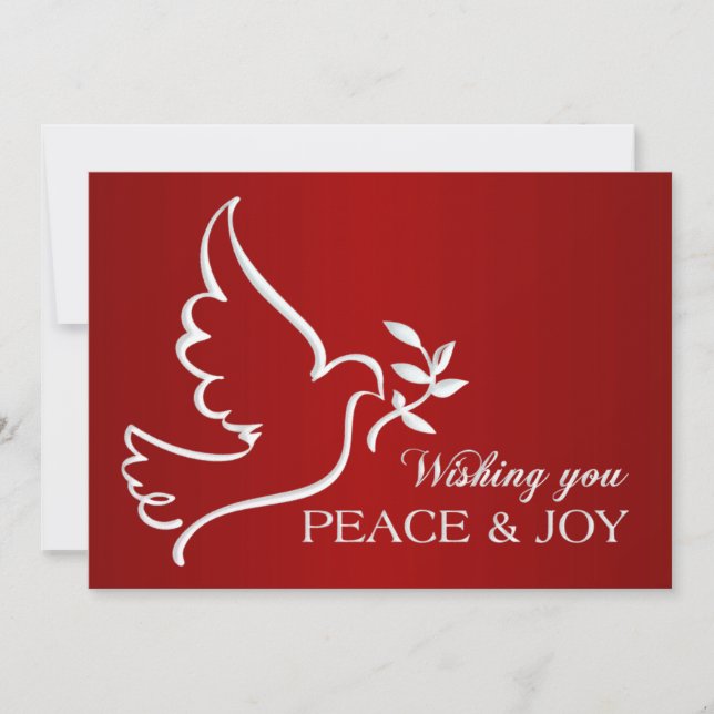 Thank You Corporate Dove Red Holiday Card (Front)