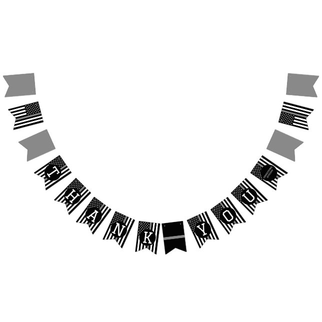 Thank You Corrections Officer Thin Silver Line Bunting (All)