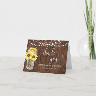 Thank You Country Sunflowers Bridal Wedding