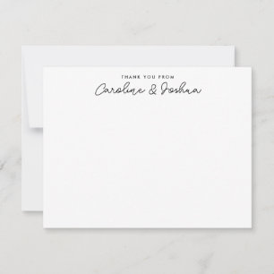 Thank You Couple Newlywed Name Wedding Stationery Card