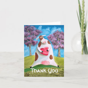 Thank You cow heart Card