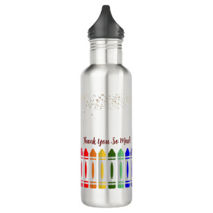 Thank You Crayon Star Design for Teacher 710 Ml Water Bottle
