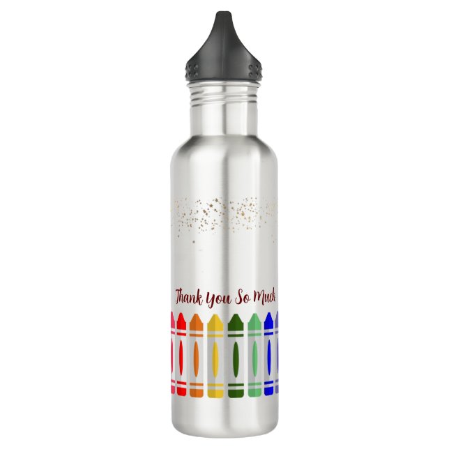 Thank You Crayon Star Design for Teacher  710 Ml Water Bottle (Left)