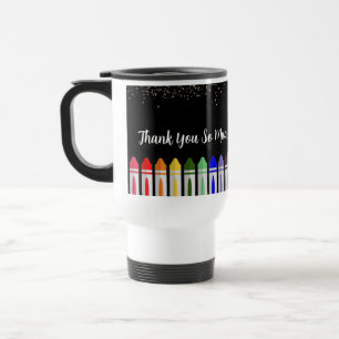 Thank You Crayon Star Design for Teacher Travel Mug