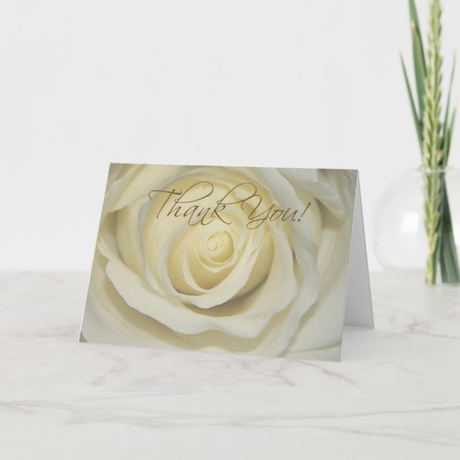 Thank you Cream Rose Cards (Front)