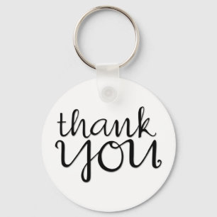 Thank You Cursive black Keychain