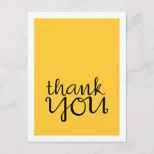 Thank You Cursive black Postcard