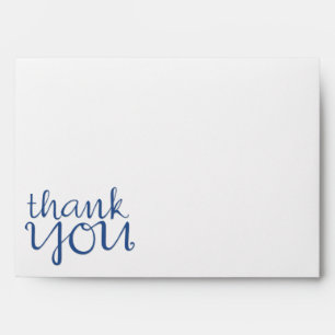 Thank You Cursive blue A7 Card Envelope