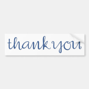 Thank You Cursive blue Bumper Sticker