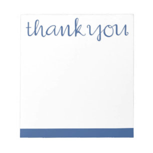 Thank You Cursive blue Notepad