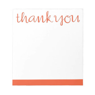 Thank You Cursive tangerine Notepad