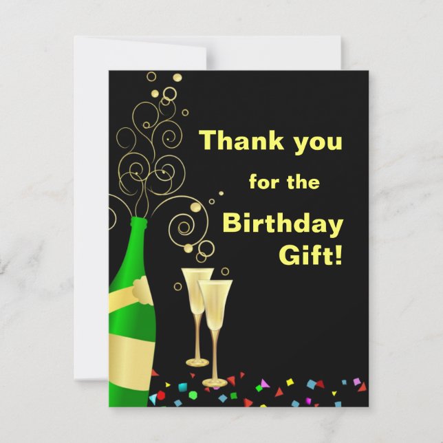 Thank You - Custom Birthday Gift Thank You Cards (Front)