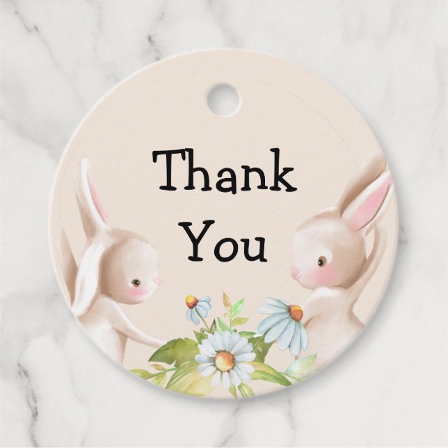 Thank You Custom Bunnies Favour Tags (Front)