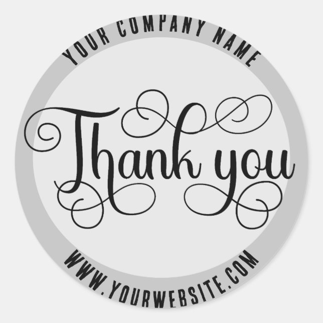 Thank You Custom Business Classic Round Sticker (Front)