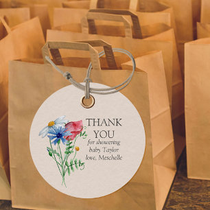 Thank You Custom Country Wildflower Favour Tags