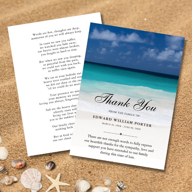Thank You Custom Funeral Beach Sympathy Grief (Creator Uploaded)