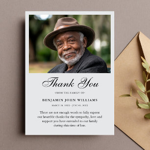 Thank You Custom Funeral Photo Sympathy Grief Loss Card