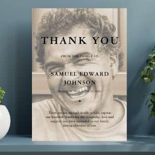 Thank You Custom Funeral Photo Sympathy Grief Loss Card