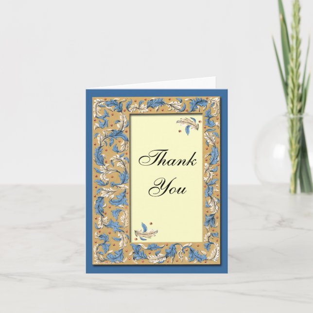 Thank You Custom Gothic Feathers Note Card (Front)