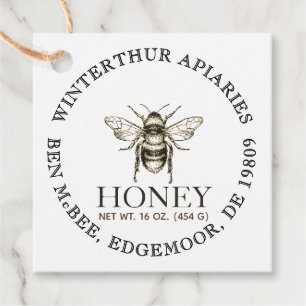 Thank You Custom Honey Jar Bee Tags