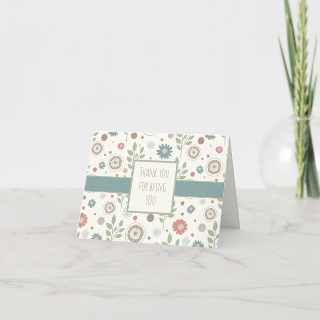 Thank You Custom Inspirivity Floral Notecard (Front)