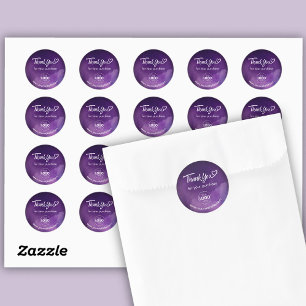 Thank You Custom Logo Purple Stickers Sheet