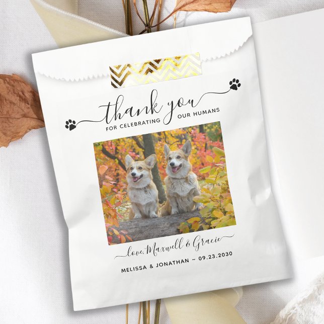 Thank You Custom Pet Photo Dog Treat Wedding  Favour Bags (Creator Uploaded)