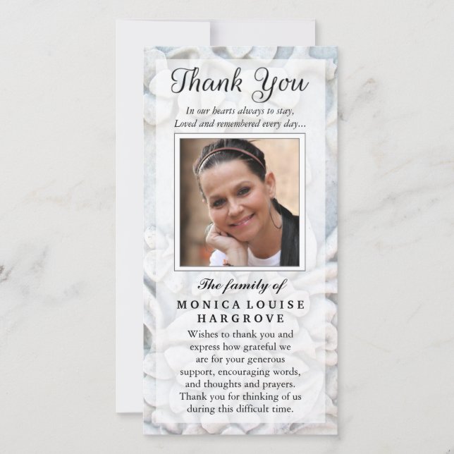 Thank You Custom Photo Sympathy - Floral Stone (Front)