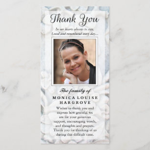Thank You Custom Photo Sympathy - Floral Stone Card