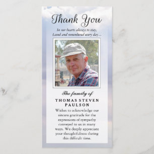 Thank You Custom Photo Sympathy - Peaceful Sky Card