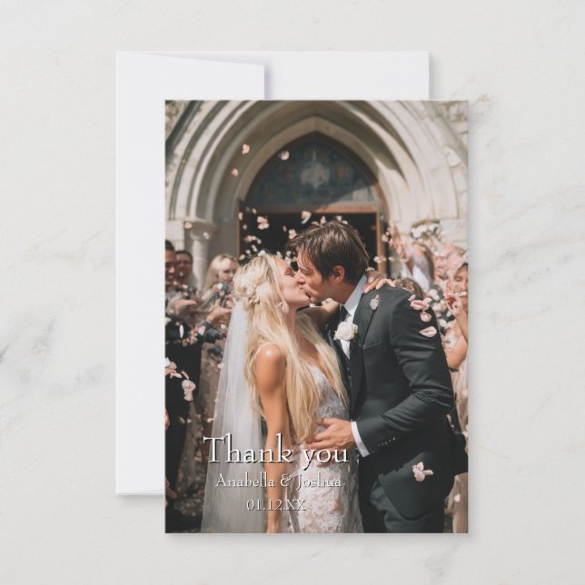 Thank you Custom Photo Wedding card (Front)