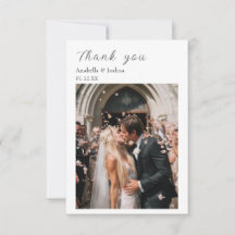 Thank you Custom Photo Wedding card