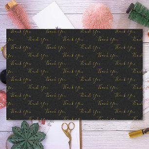 Thank You Custom Text Black Tissue Paper