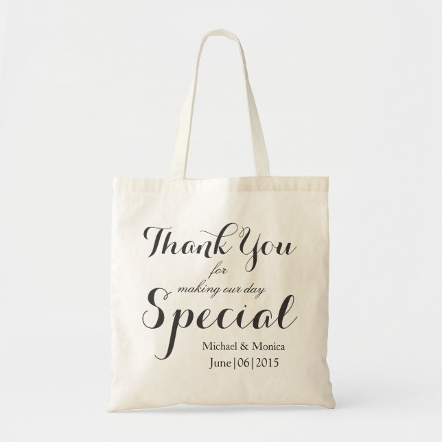 Thank You Custom Wedding Hotel Gift Tote Favour (Front)