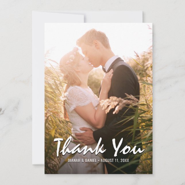 Thank You Custom Wedding Photo Card (Front)