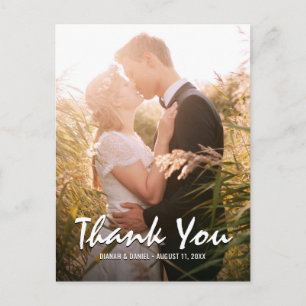 Thank You Custom Wedding Photo Postcard