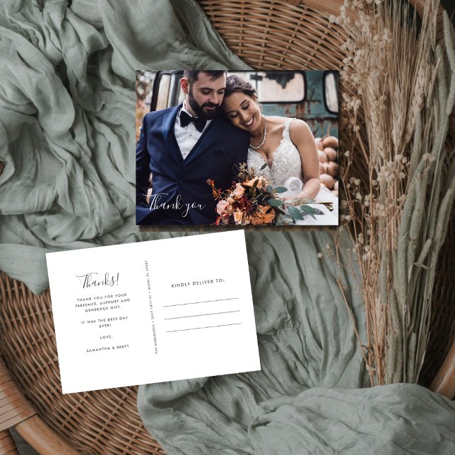 Thank You Custom Wedding Photo Postcards (Creator Uploaded)
