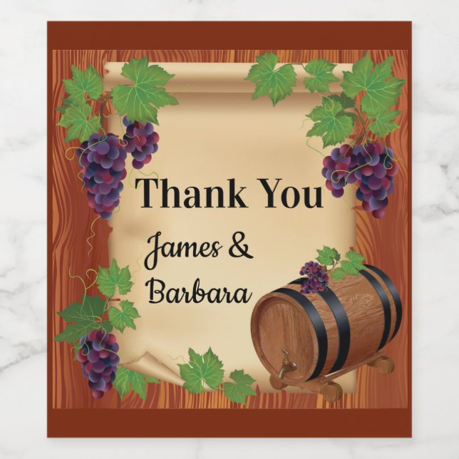 Thank You Custom Wine Label (Single Label)