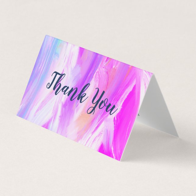Thank You Customer Appreciation Purple Oil Paint Business Card (Front)