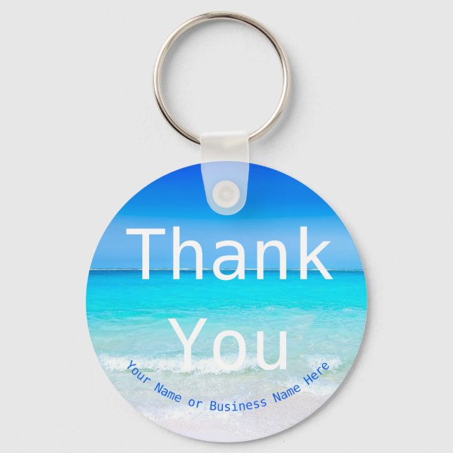 Thank You Customer Gift Beach Summer  Key Ring (Front)
