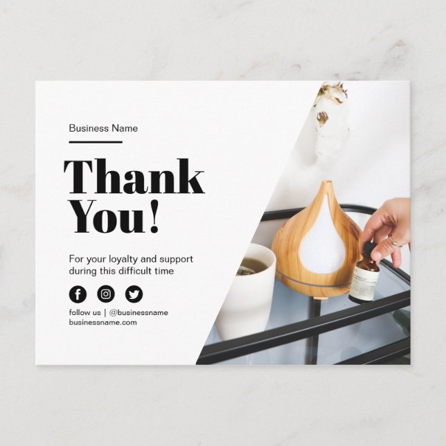 Thank You Customer Loyalty Discount Massage Salon Announcement Postcard (Front)