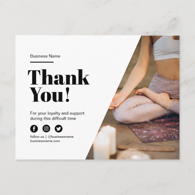 Thank You Customer Loyalty Discount Meditation Announcement Postcard (Front)