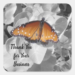 Thank You Customer Monarch Butterfly Photo Client Square Sticker