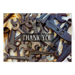 "Thank You" Customisable Vintage Tools Card